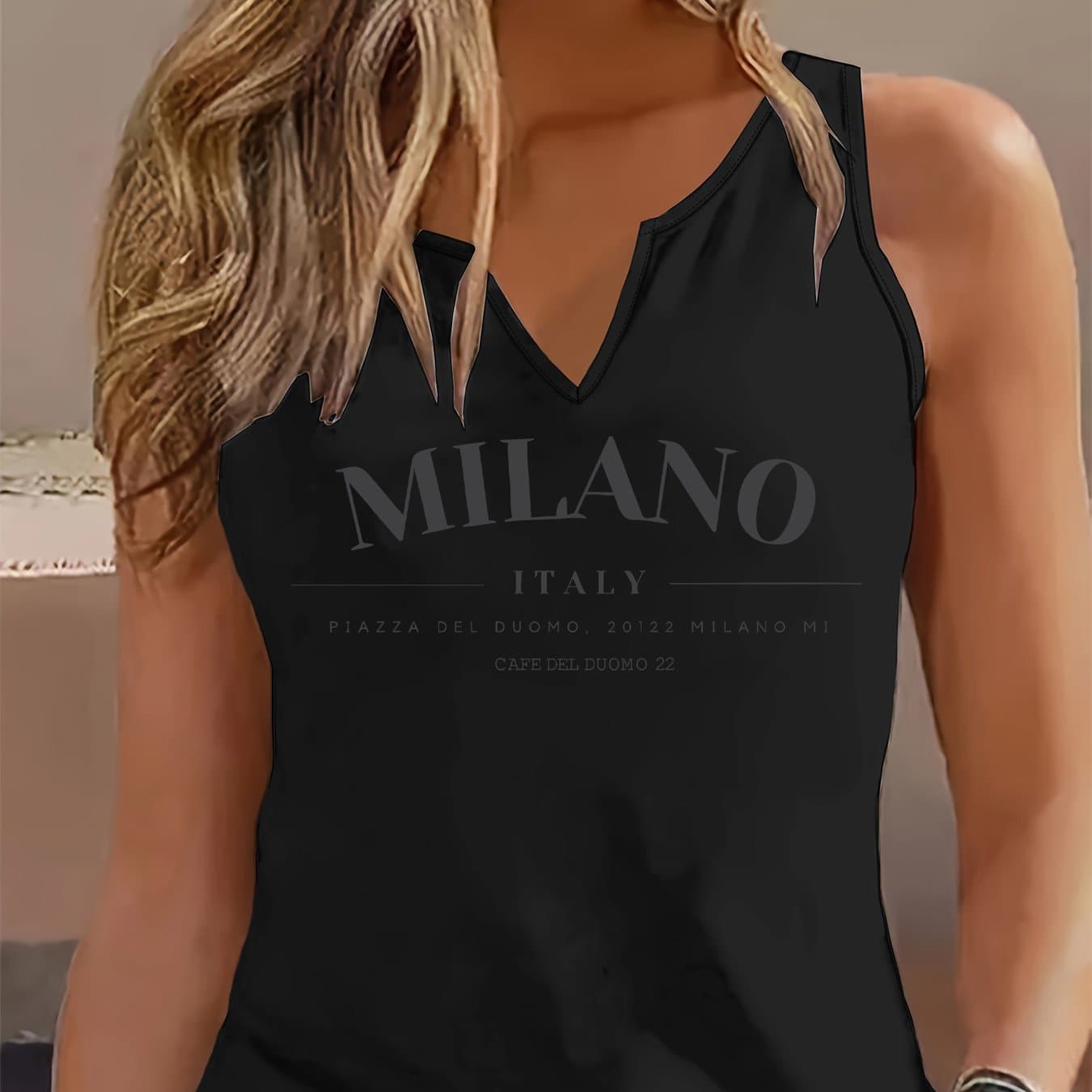 TEMU Graphic Print Tank Top, Sleeveless Casual Top For Summer And Spring, Women's Clothing thumbnail 5