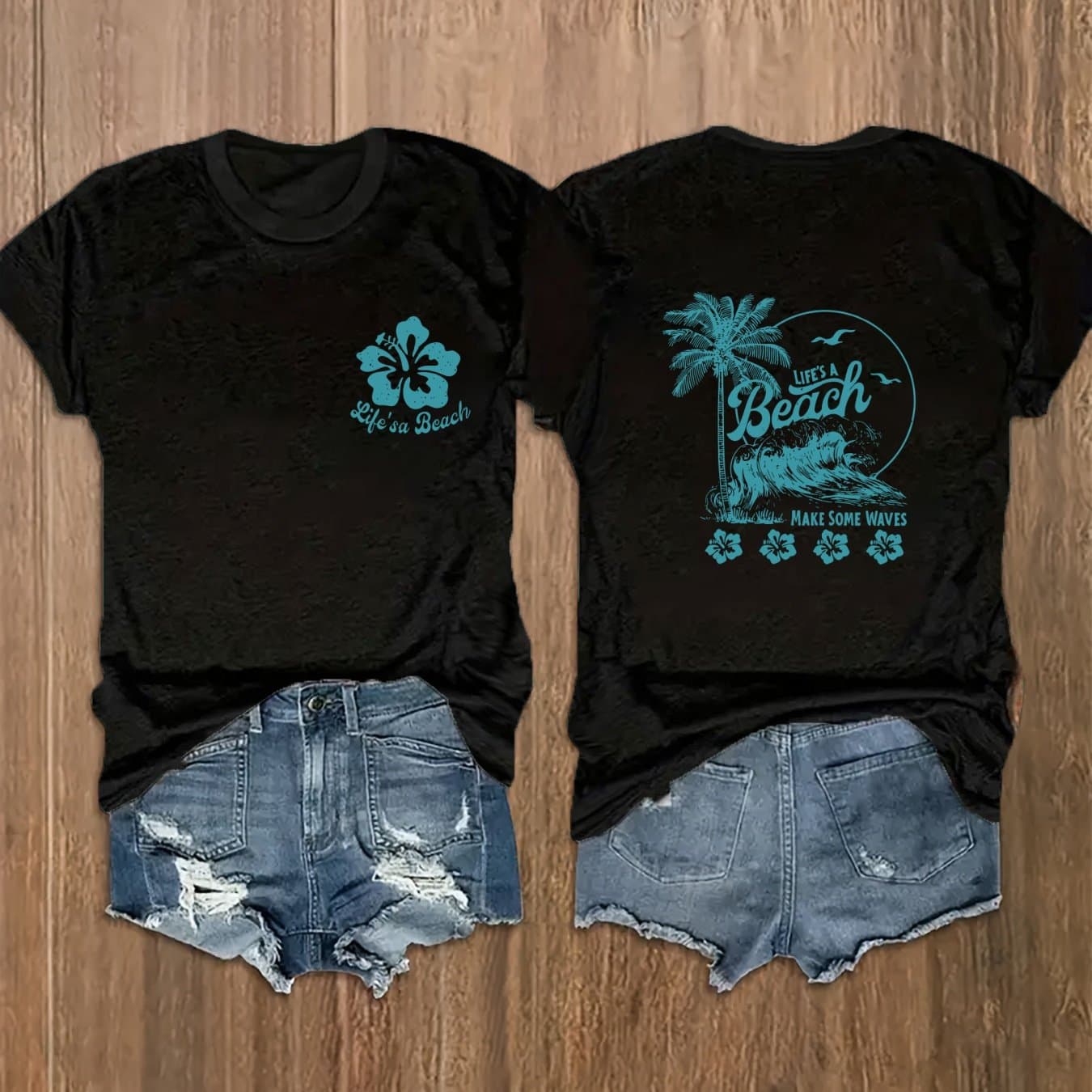TEMU Letter Print T-shirt, Short Sleeve Crew Neck Casual Top For Summer & Spring, Women's Clothing thumbnail 2