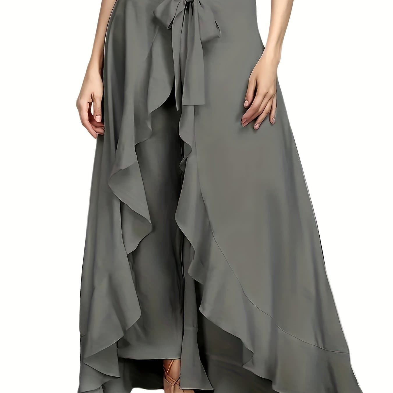 TEMU Border Women's Clothing Export Europe And America Plus Size High Waist Wide Leg Pants Autumn New High Waist Long Pants