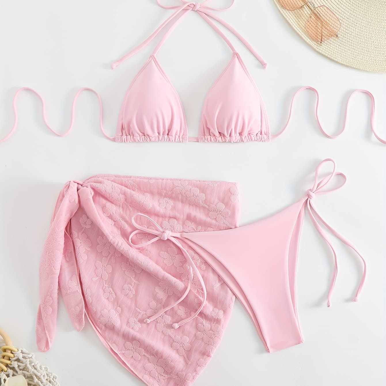 TEMU 3pcs Set Wrap Skirt Sexy Bikini