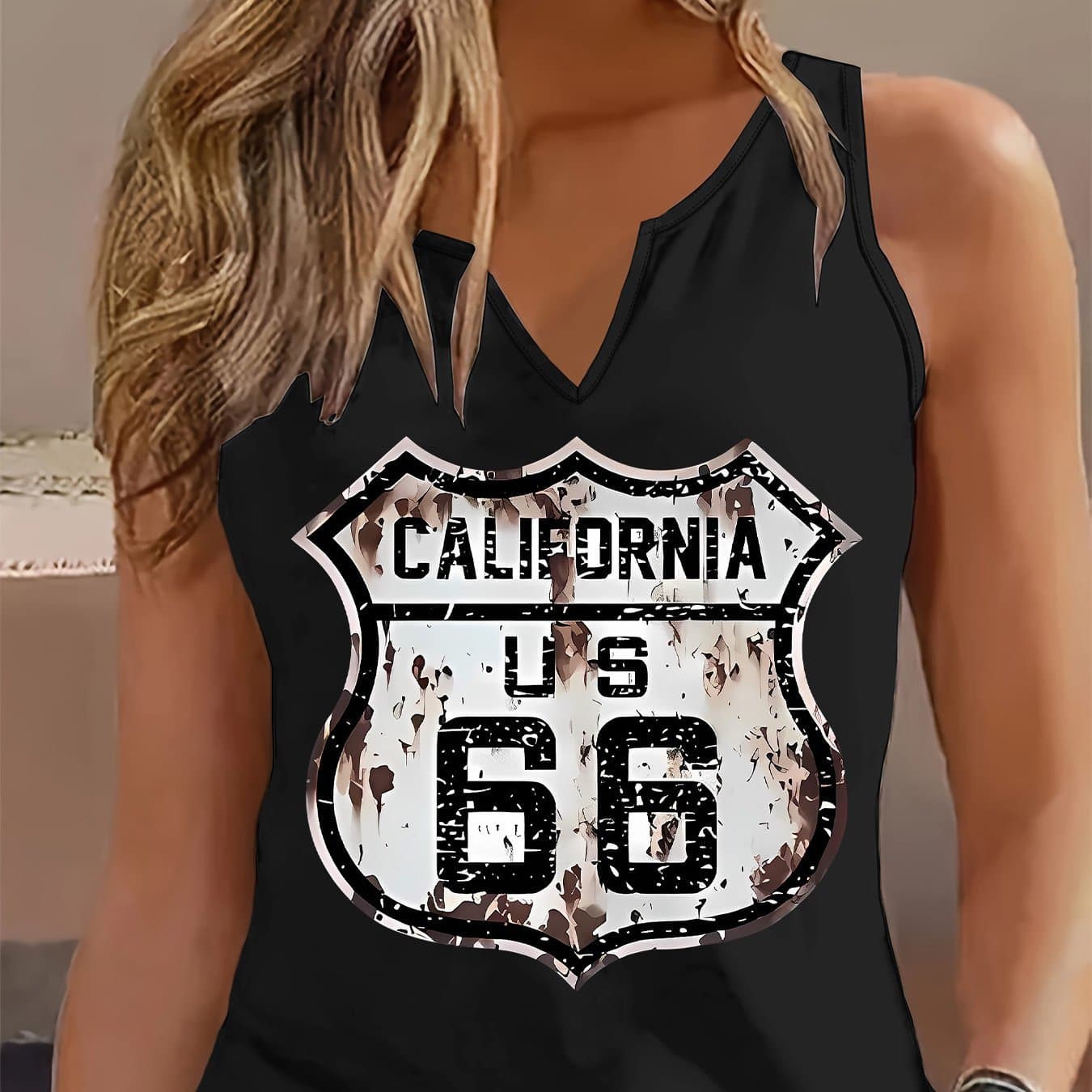 TEMU Graphic Print Tank Top, Sleeveless Casual Top For Summer And Spring, Women's Clothing