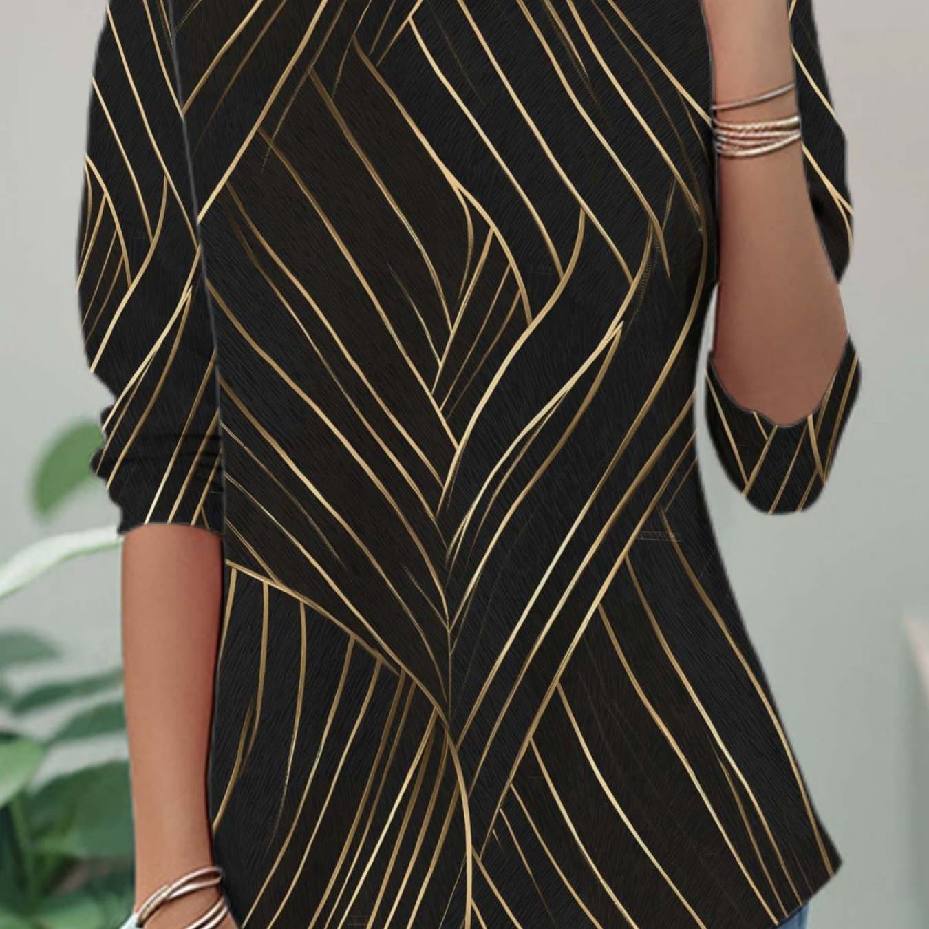 TEMU Plus Size, Breathable Round Neck Long Sleeve Floral Shirt Relaxed Fit For Casual Blouse