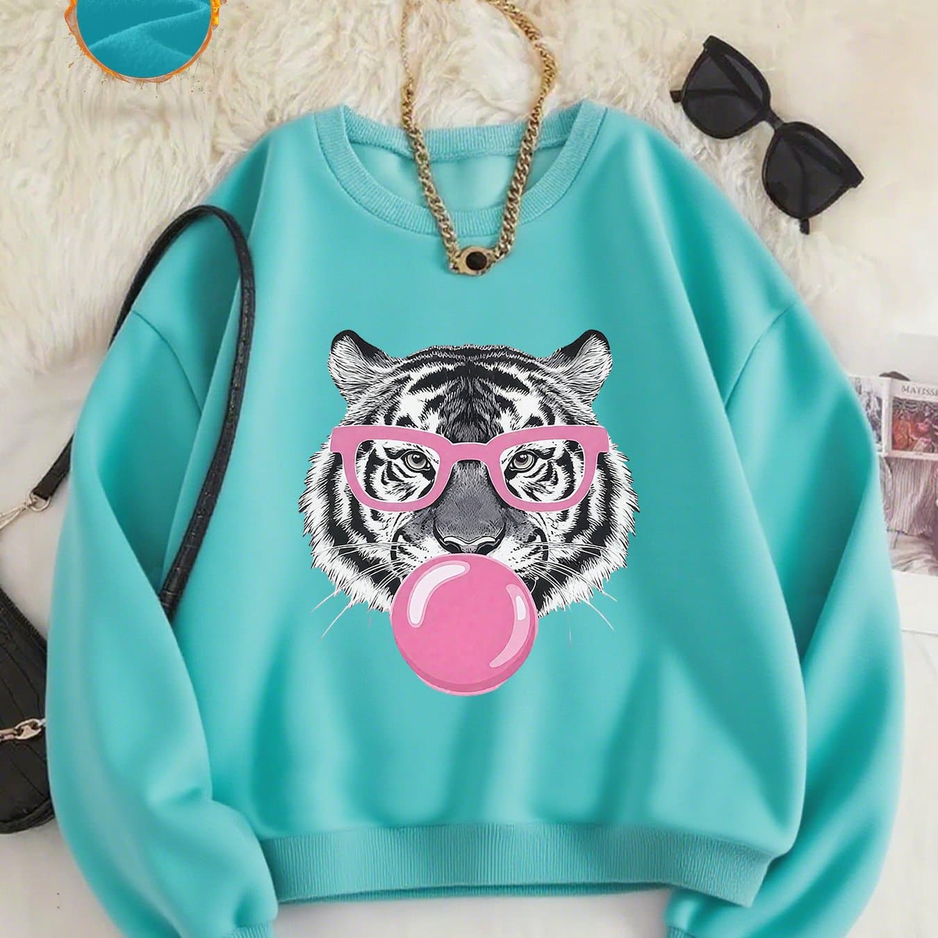 TEMU Pattern-printed Sweatshirts, Autumn And Neck Casual Sweatshirts, Women's Clothing.