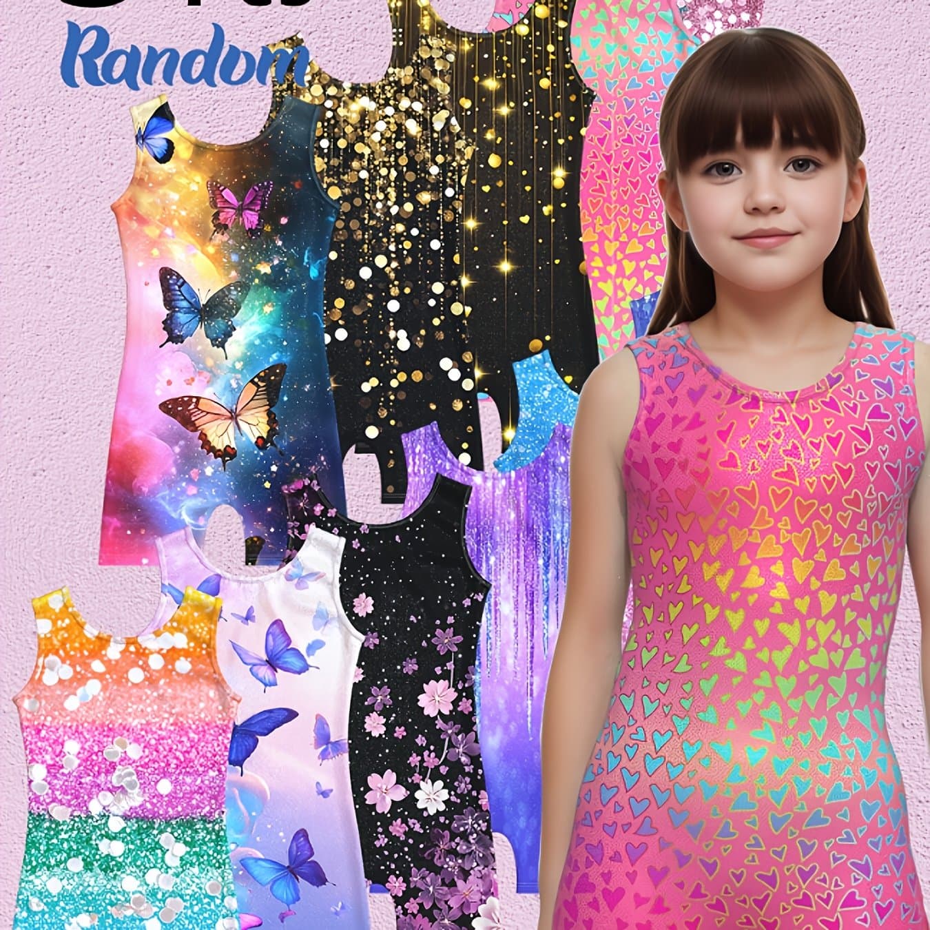 TEMU 3pcs [athletic Jumpsuit] Athletic Sleeveless Jumpsuit | Girls Gymnastics Practice Performance Leotards Outfit Clothes