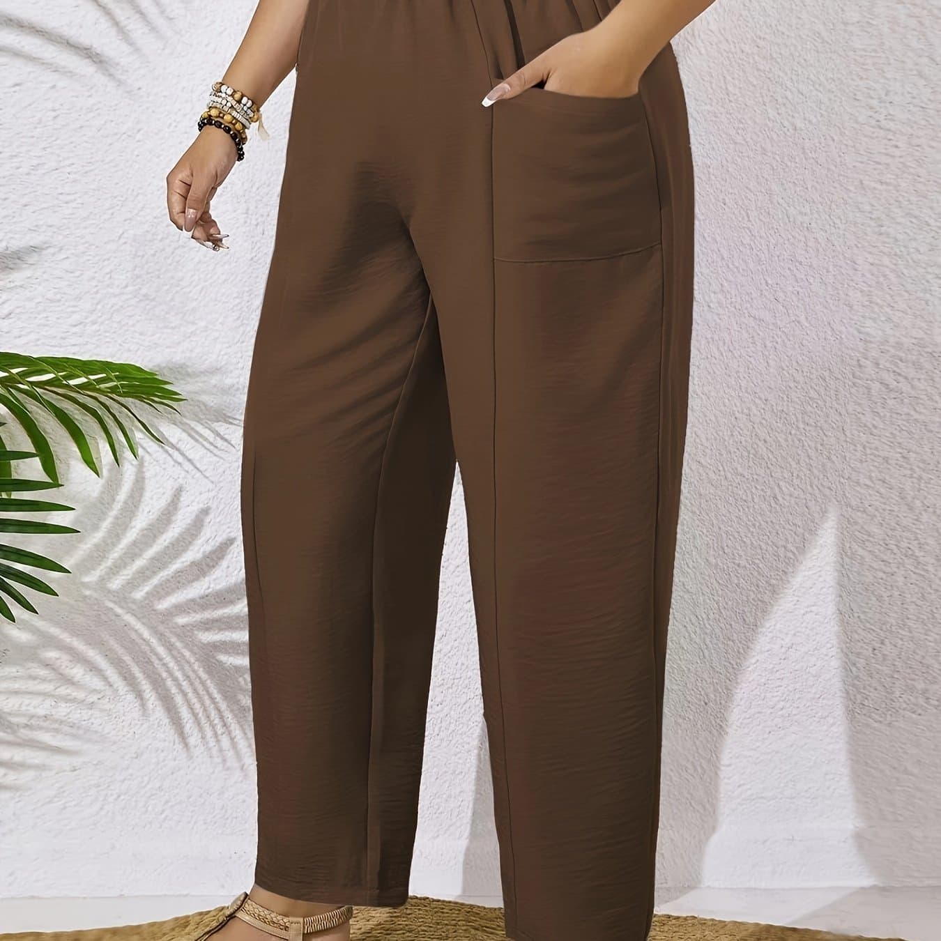 TEMU Plus Size - Plus Size - Mary Pleated Fashion Casual Pants