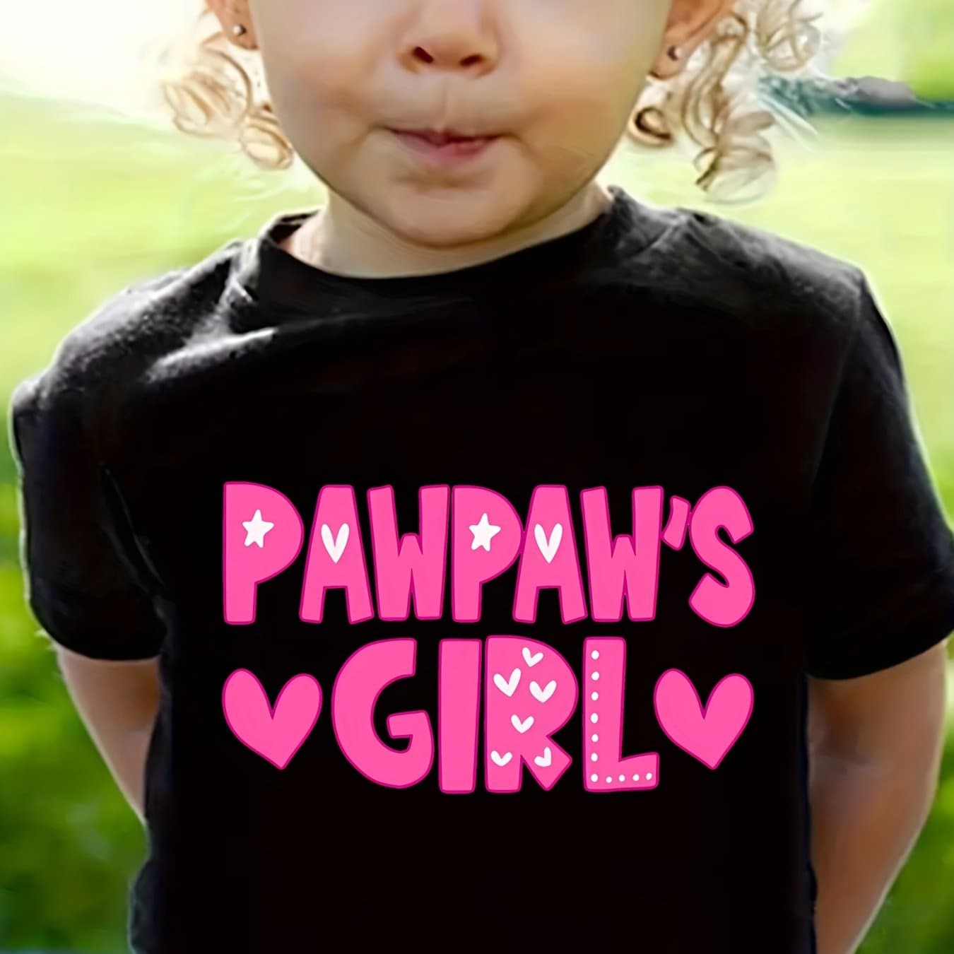 TEMU Girls Cotton Tee - Comfortable And Casual Crew Neck Short Sleeve Tee With Lettering Print, Perfect For Summer