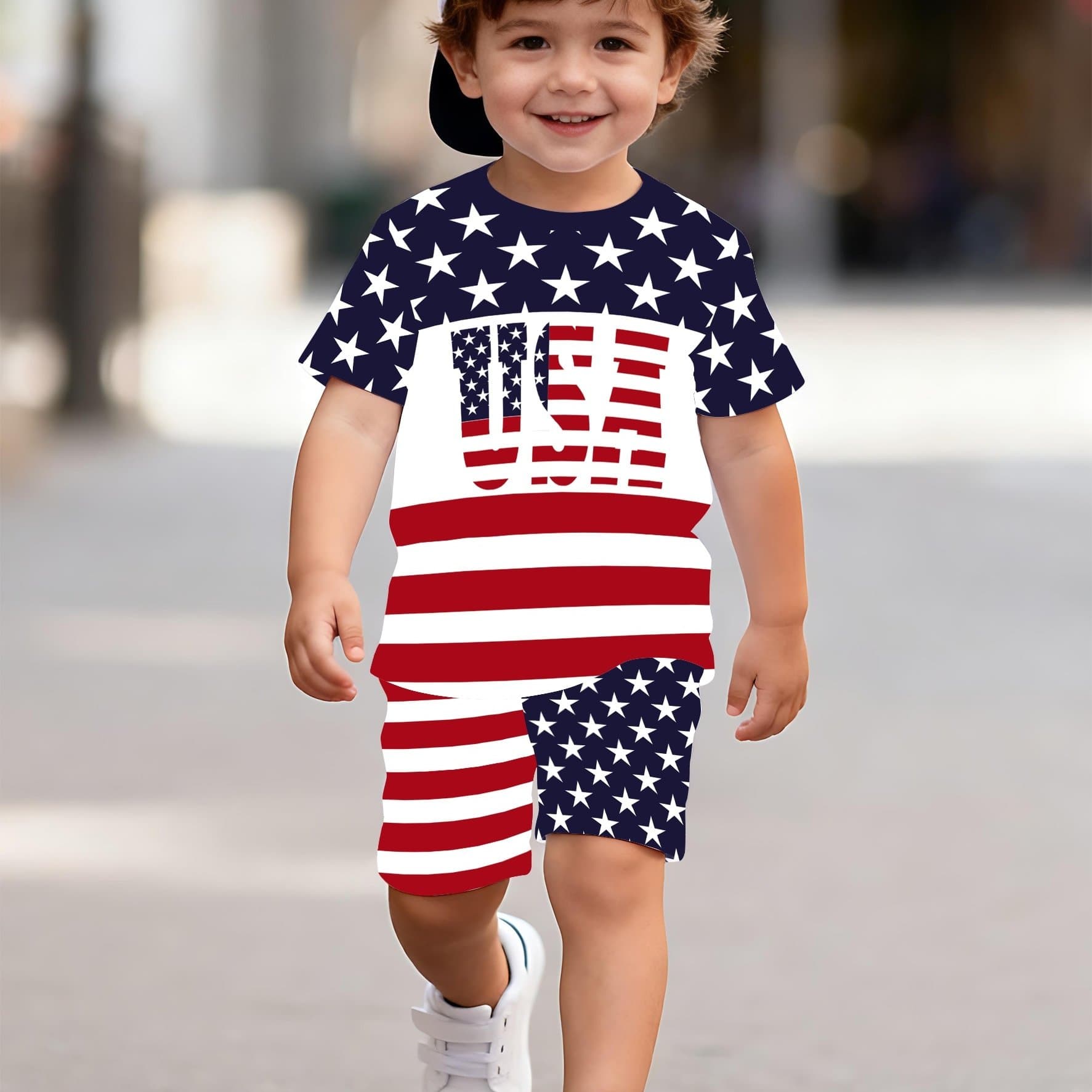 TEMU 2pcs Boys Summer Shorts Set- Cartoon 3d Print Round Neck Top+ Casual Comfortable Shorts, Perfect Gift For Outdoor Activities, Suitable For Sports And