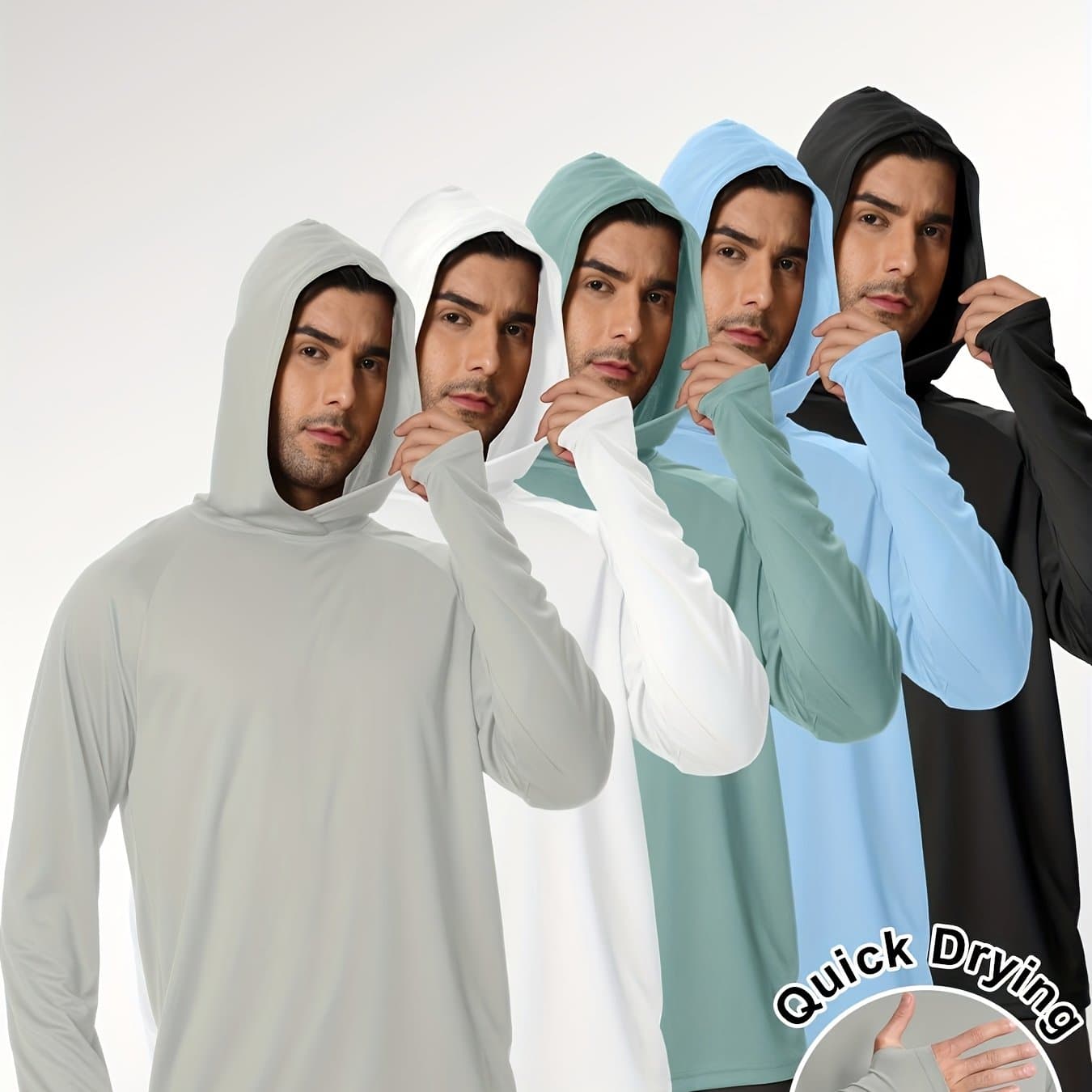 TEMU Set Of 's Sports Hoodies With Long Sleeves, Designed For Fishing, Offering And Made From Lightweight Rash Guard Material