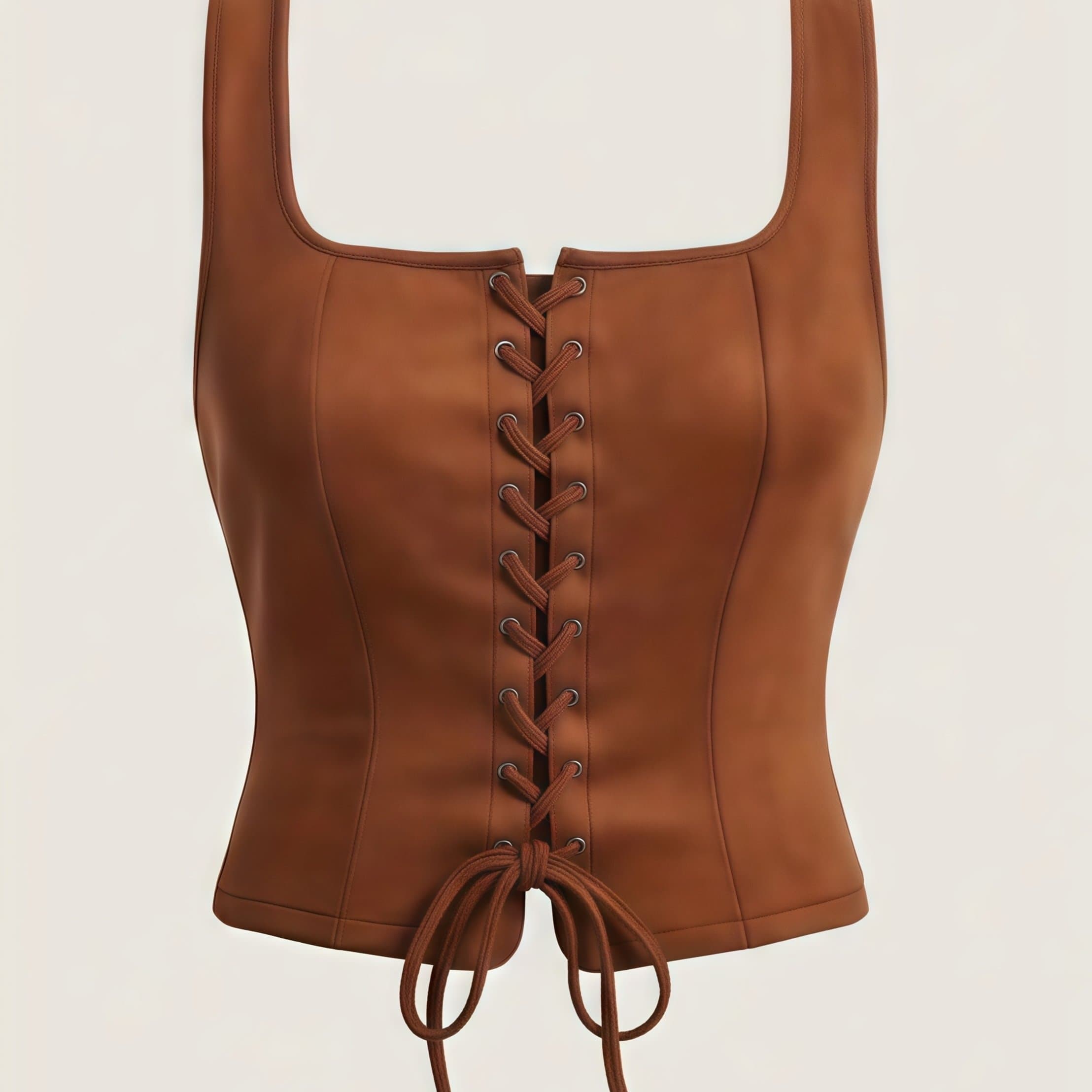 TEMU Plus Size - Plus Size - Plus Size Women's Retro Lace-up Short Vest, Elegant Solid Neck Vest, Suitable For Spring And Summer Wear, Women's Clothing