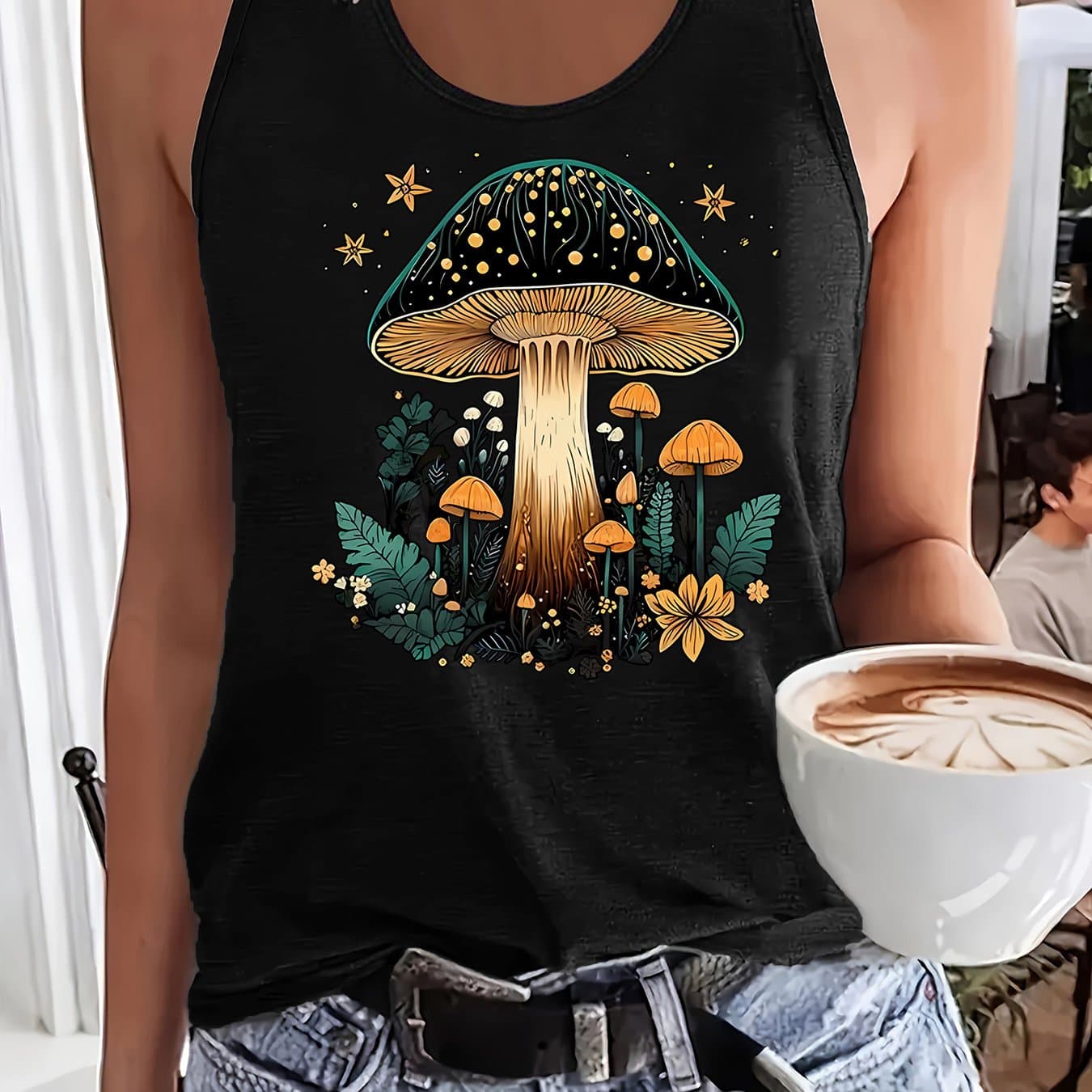 TEMU Graphic Print Tank Top, Sleeveless Casual Top For Summer And Spring, Women's Clothing thumbnail 3