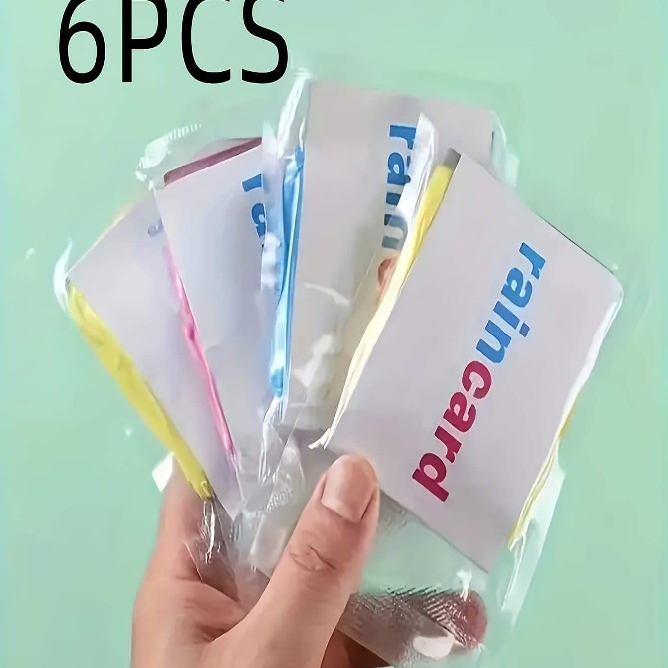 TEMU 6pcs Portable Raincoats, Disposable Raincoats, Carded Raincoats, Vacuum Packed, For Emergency Use
