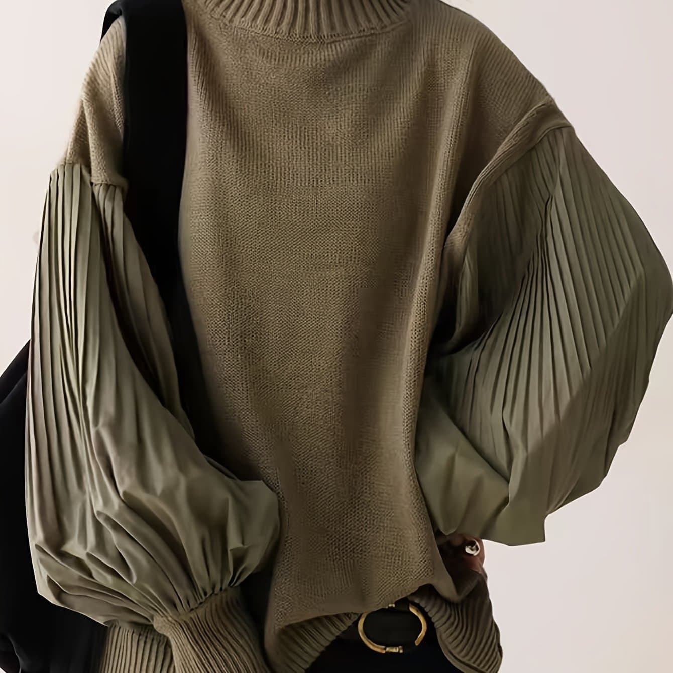 TEMU Women's Simple Loose-fit Versatile Turtleneck Sweater