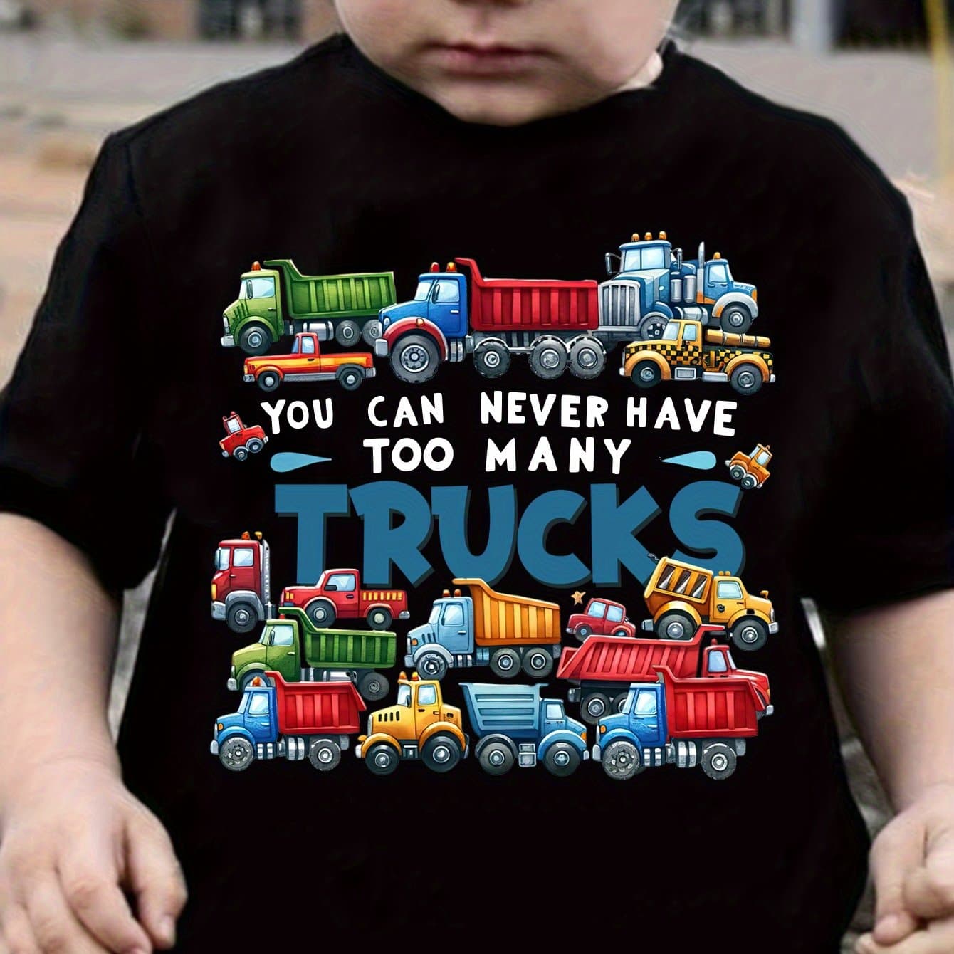 TEMU You Can Never Many Trucks Print Boys' T-shirt