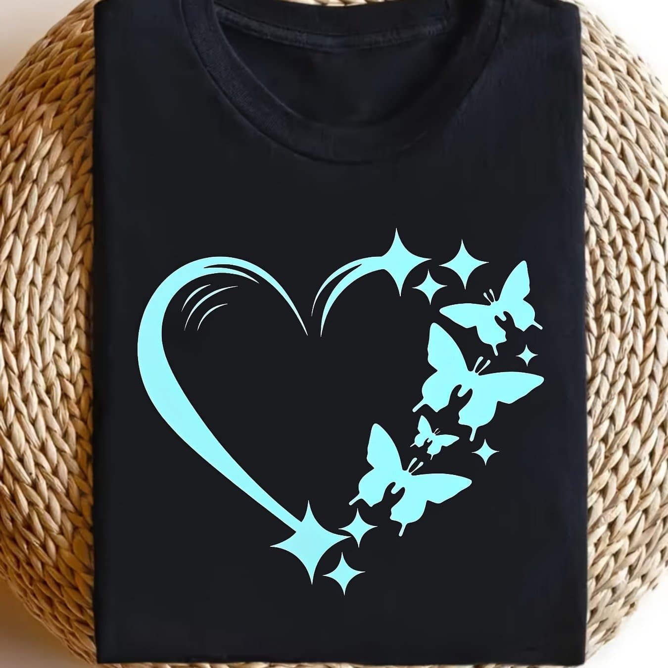 TEMU ( Tops) Casual Tshirt Everyday Comfortable Loosefitting Crew Neck Printed Tshirt Suitable For All Machine Washable Shirt Valentine's Day Wo'sfashion Boutique T-shirt Casual