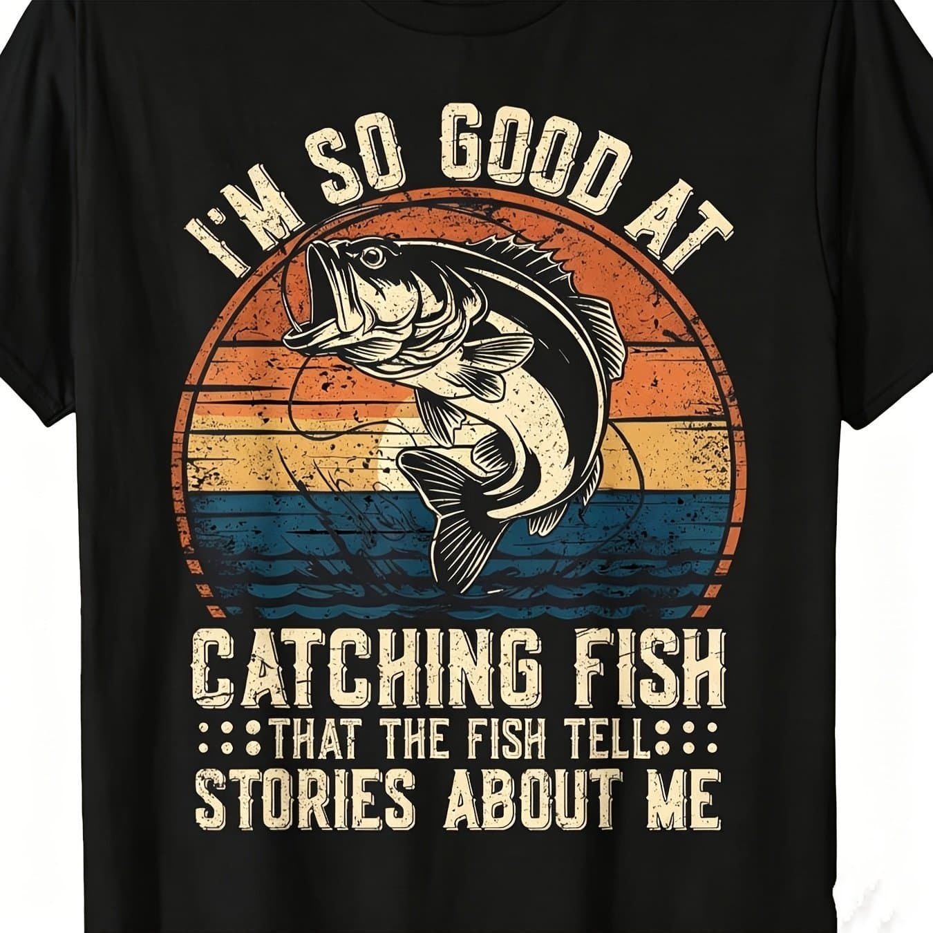 TEMU Mens Fishing Funny Fisherman Fishing Jokes Fish T Shirtfashion Boutique T Shirt Casual Wearpattern Print Crew Neck T Shirt Gift