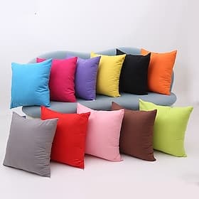 cuscini decorativi 1pc morbida fodera per cuscino in peluche tinta unita colore caramella multicolore semplice cerniera quadrata tradizionale classico cuscino