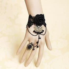 vintage armbånd ring blonder armbånd / slave armbånd størrelsesbar ring lolita smykker lolita tilbehør gotisk lolita prinsesse floral blonder legering for nana
