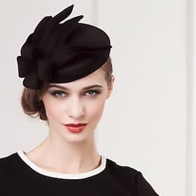 elegante ullhatter fascinators kentucky derby lue klassisk ensfarget bryllup / teselskap / damenes dag hodeplagg for kvinner høstamp; vinter