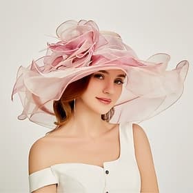 Chapeau Kentucky en organza  fascinateurs  coiffe à étages 1 PC fête  soirée  affaires  cérémonie  mariage  thé accessoire de tête pour impressionner robe de c