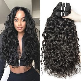 Lot de 3 Tissage de cheveux Cheveux Brésiliens Ondulation Extensions de cheveux humains Cheveux Naturel Rémy 100% faisceaux d'armure de cheveux remy 300 g Tiss