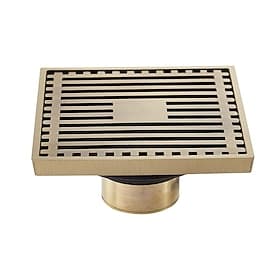 Bodenablauf aus massivem Messing, Blockhaar, Bodenregister, 1 Stück – Badezimmer, 10 cm x 10 cm