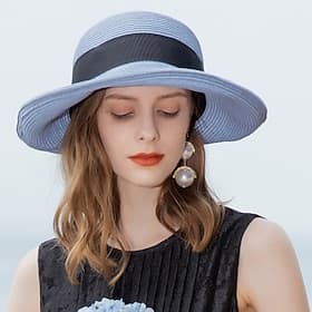 Polyester Chapeaux de paille avec Lanière Tressée 1 pc Casual / Coupe de Melbourne Casque