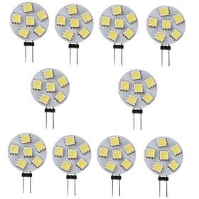10 stücke 1 w led bi-pin lichter 120 lm g4 6 led perlen smd 5050 weiß warm gelb