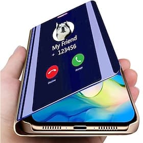 Phone Case For Samsung Galaxy S26 Ultra Plus S25 S24 S23 S22 Plus  Ultra S21 FE A73 A33 Full Body Case Flip with Stand Holder Flip Mirror PC PU Leather