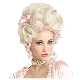 Perucce bionde per donne accessori per cosplay peruca riccia Maria Antonietta taglio stratificato peruca di media lunghezza capelli sintetici biondo platino da