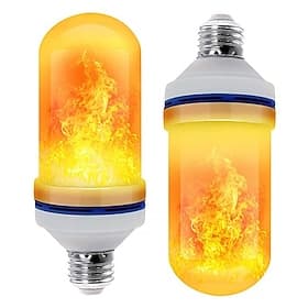 3pcs 2pcs 6W E26 E27 LED Fire Flame Effect Light Bulb 4 Modes Fire Flickering Bulbs for Christmas/Halloween Decoration Atmosphere Lighting with Gravity Sensor