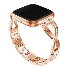 Watch Band for Fitbit Versa 2 / Versa Lite / Versa SE / Versa Stainless Steel Rhinestone Replacement  Strap Bling Diamond Jewelry Bracelet Wristband