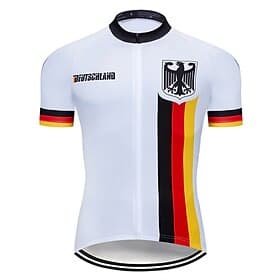 Homme Maillot de cyclisme Géométrique Allemagne Drapeau national Manche Courte Cyclisme Maillot Top avec 3 poches arrière VTT Vélo tout terrain Cyclisme sur ro