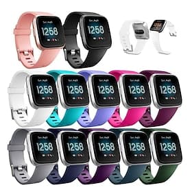 Smart Watch Band Compatible with Fitbit Versa 2 / Versa Lite / Versa SE / Versa Silicone Smartwatch Strap Soft Elastic Adjustable Sport Band Replacement  Wrist