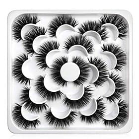 3D Mink Lashes - 10 Pairs Professional Handmade Fake Eyelashes - Natural Reusable Thick Fluffy False Eyelashes Faux Mink Eyelashes