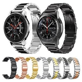 Watch Band for Samsung Watch 3 45mm, Galaxy Wacth 46mm, Gear S3 Classic / Frontier, Gear 2 Neo Live Stainless Steel Replacement  Strap 22mm Wristband