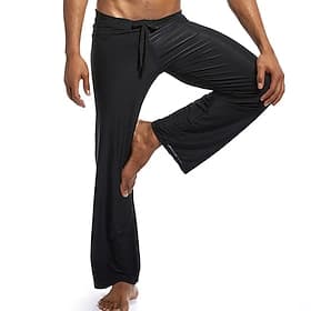 yogabukser for menn, snøring hurtigtørkende lettvekts treningsstudio trening løpebukser/buksebukser hvit svart grå sport aktivtøy stretchy løs