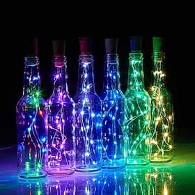 LED Bottle String Lights Cork Shaped Outdoor Wedding Decoration 2M LED Night Starry Light 30pcs 12pcs 10pcs Copper Wire Stopper Wine Bottle Lamp Wedding Party