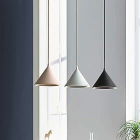 Lampada a sospensione a led da 25/32 cm design nordico singolo nero bianco verde blu rosa country moderno alluminio verniciato finiture 110-120 v 220-240 v