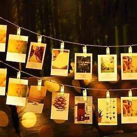 Elegante Trouwerij  Feest Receptie LED Foto Clip String Lichten - 20 Clips 2/3/5M Waterdicht voor Slaapkamer Dorm  Op Batterijen of USB