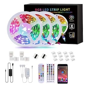 LED Smart Strip Licht Sets 30M (3x10M) Tiktok RGB Bluetooth APP Steuerung Streifen Lichter 540 LEDs SMD5050 Montagehalterung RGB Neujahrsfeier Schlafzimmer TV