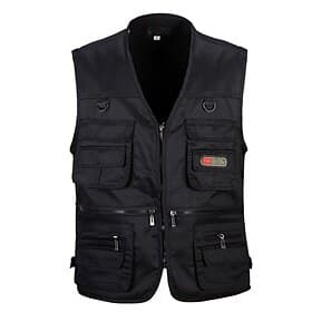 Homme Gilet de pêche Veste Randonnée Printemps Automne Extérieur Séchage Rapide Multi-poches Léger Évacuation de la transpiration Top Pêche Escalade Camping /