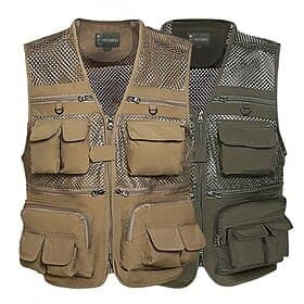 Homme Gilet de pêche Veste Randonnée Sans manches Col en V Gilet / Veste Veste Top Extérieur Séchage Rapide Multi-poches Léger Évacuation de la transpiration É