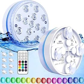 lumières submersibles en plein air 4pcs 2pcs 1pcs nouvelles 16 couleurs submersible 13 lumière led avec ventouse pour étang extérieur fontaine vase jardin pisc