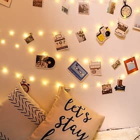 Guirlande lumineuse à LED pour réception de mariage élégante – 5 m 50 LED/10 m 100 LED, fil de cuivre alimenté par batterie, lumières d'affichage photo pour dé