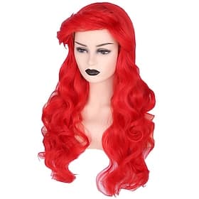 Mermaid Wig Topcosplay Ariel Wig Adult Women   Wigs Red Long Curly Cosplay Wig Halloween Wigs