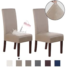 Suede Fabric Dining Chair Cover High Back Dining Chair Cover Slipcover Suede Water Repellent Soft Plain Solid Color Durable Washable Furniture Protector For Di