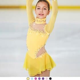 Figure Skating Dress Women's Girls' Ice Skating Dress Outfits Violet White Black Spandex High Elasticity Competition Skating Wear Warm Handmade Jeweled Rhinest