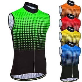 Homme Maillot de cyclisme Dégradé À Motifs Sans manches Cyclisme Maillot avec 3 poches arrière VTT Vélo tout terrain Cyclisme sur route Doux Bandes réfléchissa