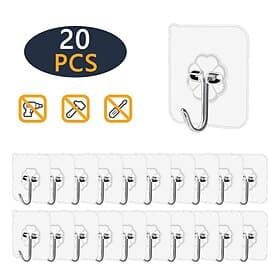 20Pcs Transparent Strong Self Adhesive Door Wall Hangers Hooks Suction Heavy Load Rack Cup Sucker for Kitchen Storage Garlands Towel Hanging Hooks