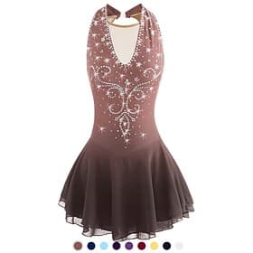 Figure Skating Dress Women's Girls' Ice Skating Dress Black White Yellow Patchwork Open Back Mesh Spandex High Elasticity Practice Competition Skating Wear Jew